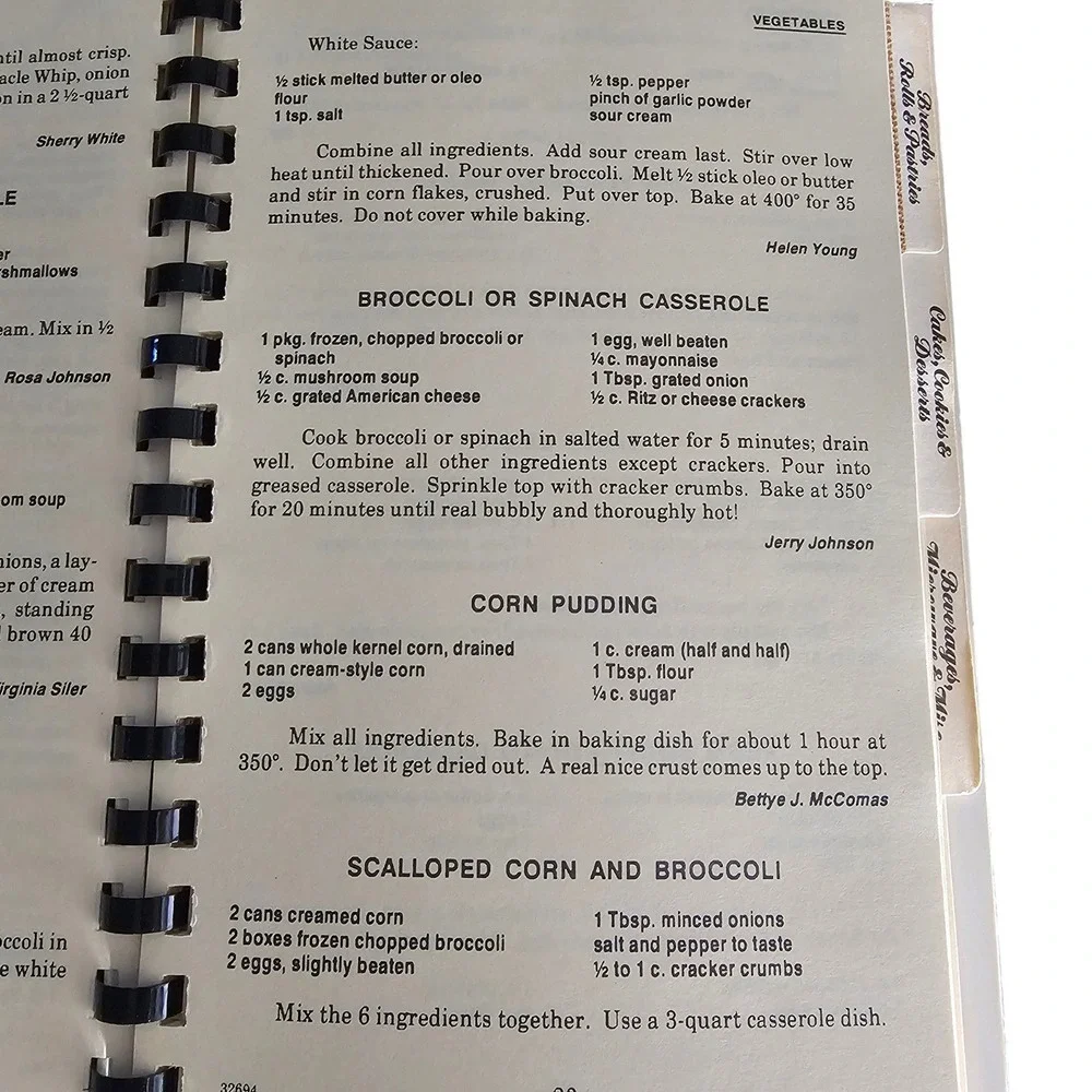 Vintage Our Best Home Cooking MVA Church of Christ Spiral Bound Cookbook